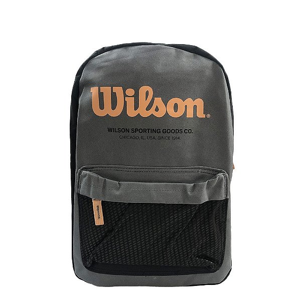 Mochila Wilson Sporting Goods Co Unissex Grafite Preto Laranja
