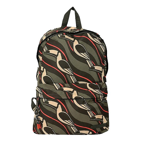 Mochila Farm Xodó Tucanos Gráficos Verde Musgo