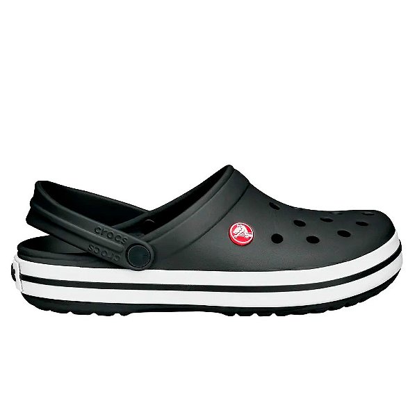 Sandália Crocs Crocband Clog Feminina Preto Branco
