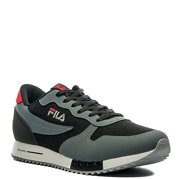 Tênis Fila Euro Jogger Sport Masculino Grafite Preto Vermelho