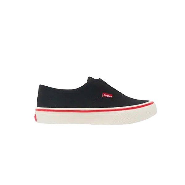 Tênis Redley Splip On Infantil Preto Branco Vermelho