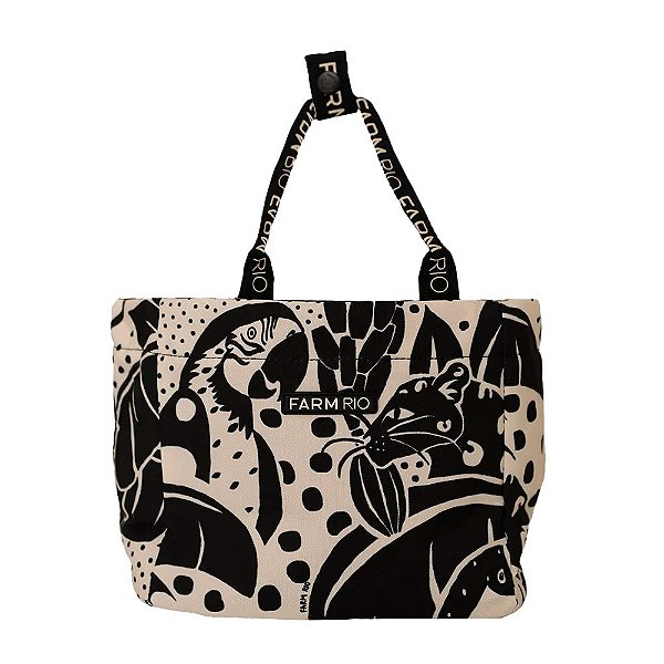 Necessaire Farm Ziriguidum Bichos na Floresta Preto Off White
