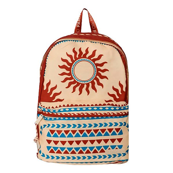 Mochila Farm Xodó Lenço Solar Bege Marrom