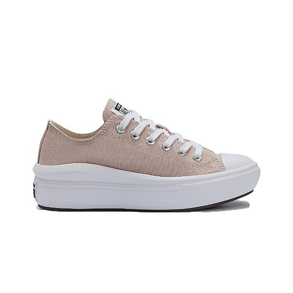 Tênis Converse All Star Chuck Taylor Move Seasonal Feminino Nude rosa, Branco