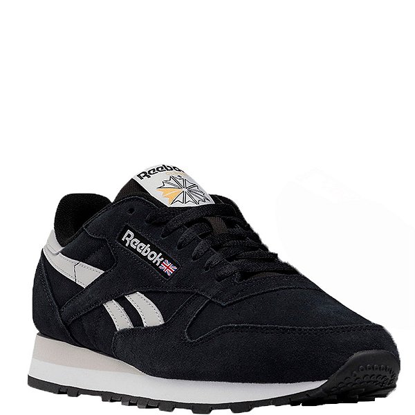 Tênis Reebok Classic Leather Masculino Preto Branco