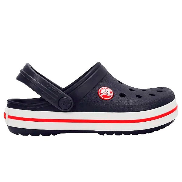 Sandália Crocs Crocband Clog Infantil Marinho Branco