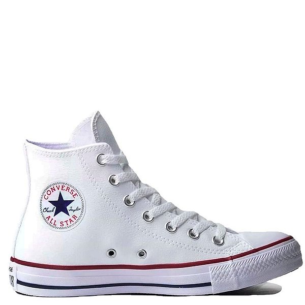 Tênis Converse All Star New Malden Hi Couro Unissex Branco Vermelho