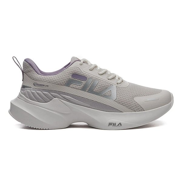 Tênis Fila Progress Lite Feminino Branco Prata Lilás