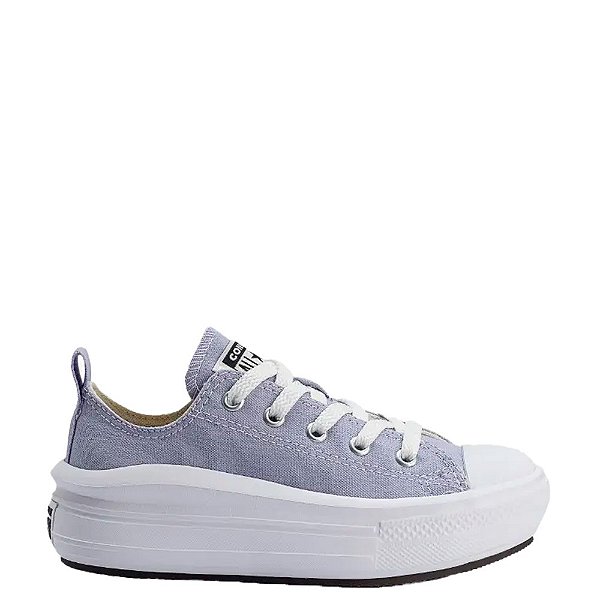 Tênis Converse All Star Chuck Taylor Move Ox Infantil Lilás Branco