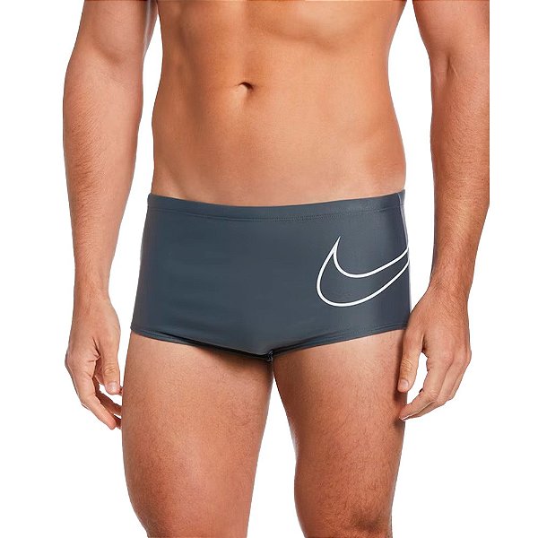 Sunga Nike Outline Swoosh Masculina Cinza Branco