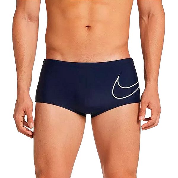Sunga Nike Outline Swoosh Masculina Marinho Branco