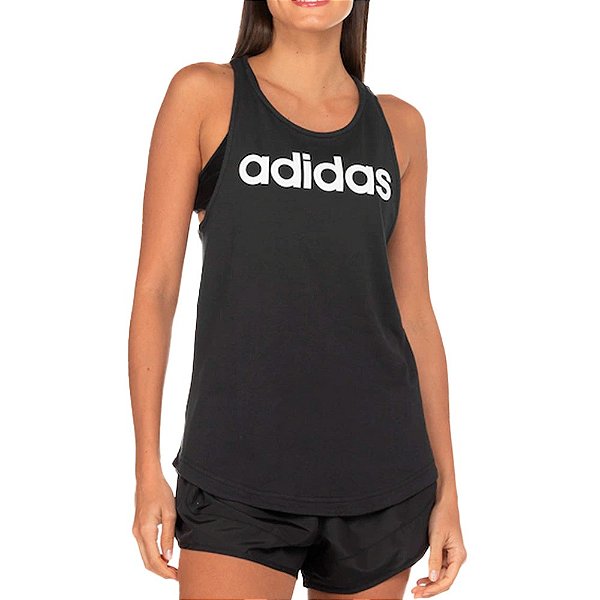 Regata Adidas Logo Linear Feminina Preto Branco