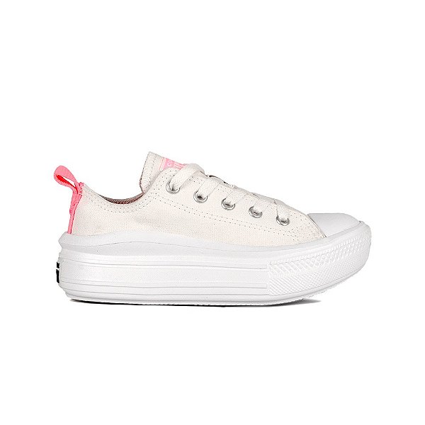 Tênis Converse All Star Move Infantil Branco Rosa