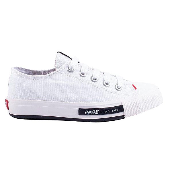 Tênis Coca-Cola Daytona Lona Feminino Branco