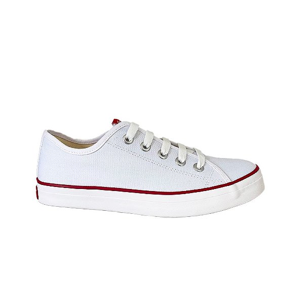Tênis Coca-Cola Stream Canvas Feminino Branco Vermelho