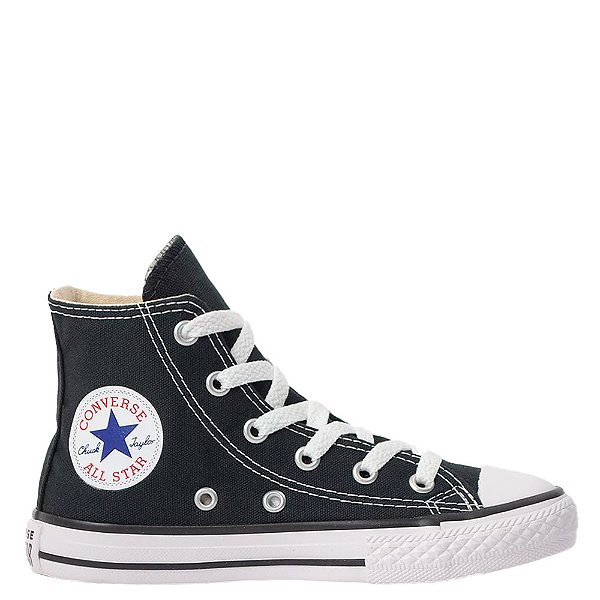 Tênis Converse All Star Chuck Taylor Hi Cano Alto Infantil Preto Branco