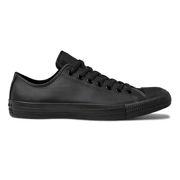 Tênis Converse All Star Chuck Taylor Monochrome Leather Ox Preto