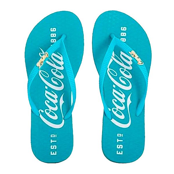 Chinelo Coca Cola 1886 Feminino Turquesa Turquesa
