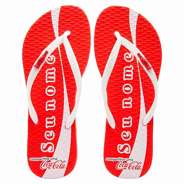 Chinelo Coca-Cola Shoe Personalizável Vermelho Feminino