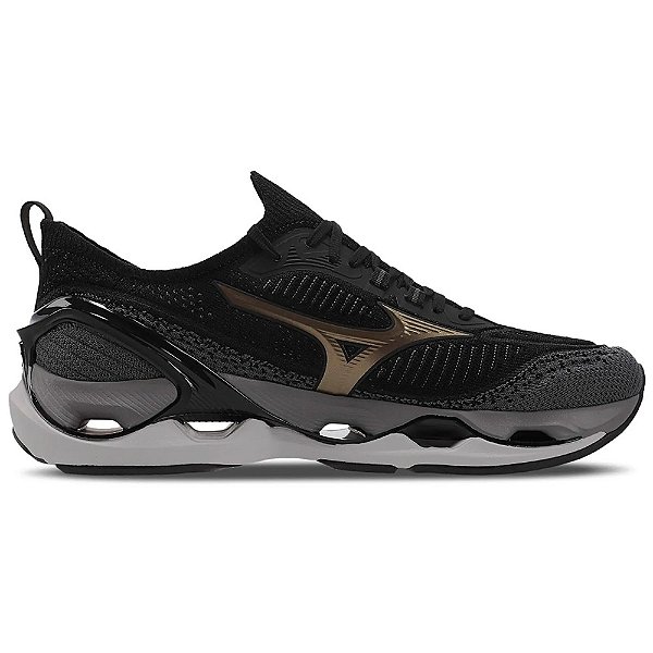 Tênis de Corrida Mizuno Masculino Wave Endeavor 3 Preto e Dourado