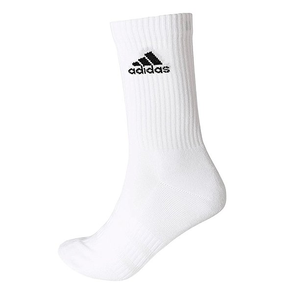 Kit Meia Adidas Cush Crew Cano Alto Unissex Branca