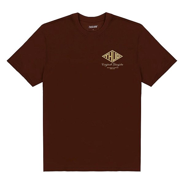 Camiseta Thug Nine Shield Marrom