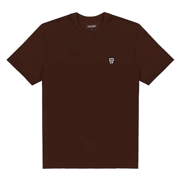 Camisa Thug Nine Basic T9 Patch Masculina Marrom