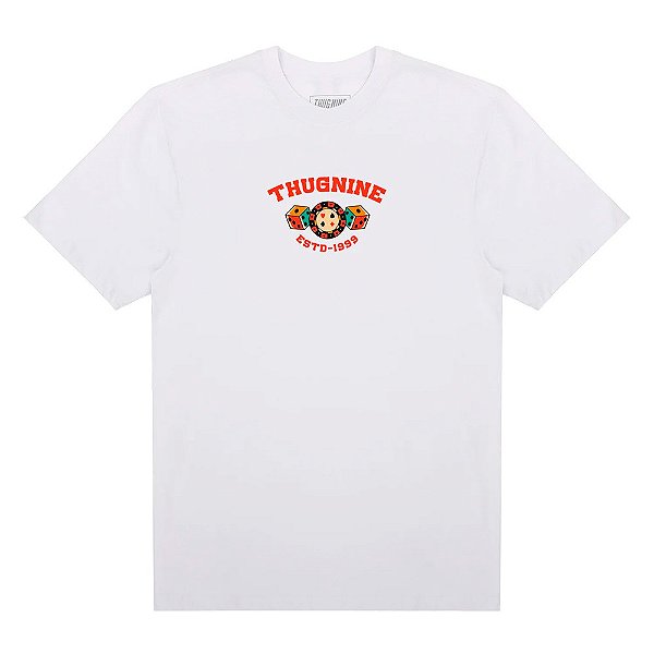 Camisa Thug Nine Oversized Yin Yang Masculina Branco