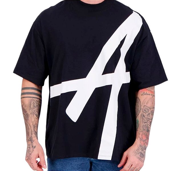 Camisa Approve Huge Biglogo Oversized Masculina Preto Branco