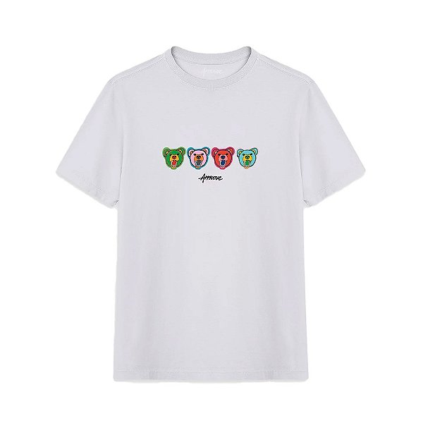 Camisa Approve Bold Angry Bear Masculina Branco Colors