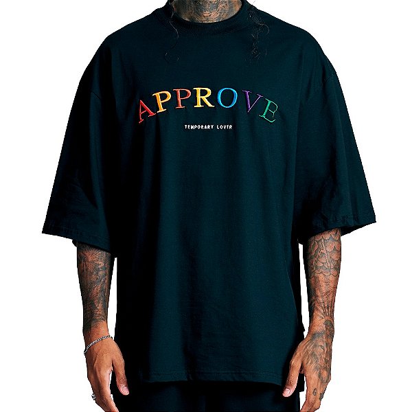 Camisa Approve Oversized New Rainbow Masculina Preto
