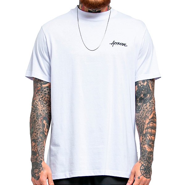Camisa Approve Bold Basic Masculina Branco Preto