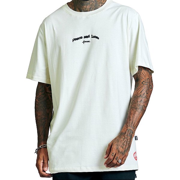 Camisa Approve Bold Peacedluv Masculina Off White Preto