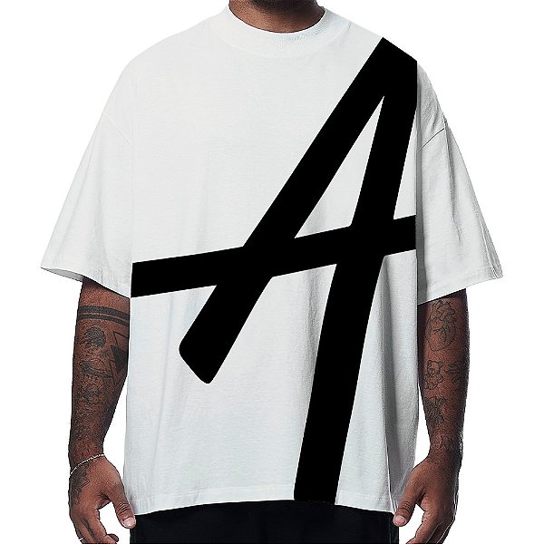 Camisa Approve Huge Biglogo Oversized Masculina Branco Preto