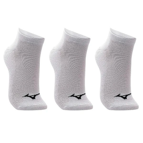 Kit Meia Mizuno Basic Cano Baixo com 3 pares Branco