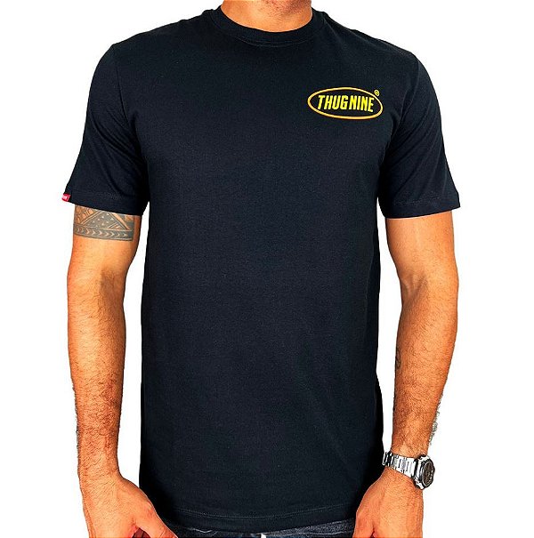 Camisa Thug Nine The Scape Masculina Preto Amarelo