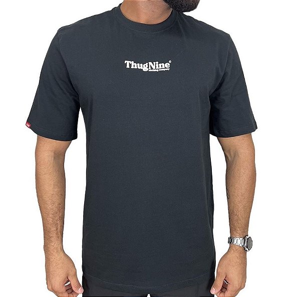 Camisa Thug Nine Bold Puff Masculina Preto Branco