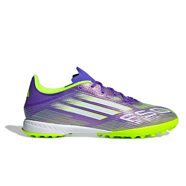 Chuteira Adidas F50 League Society Roxo, Verde e Branco