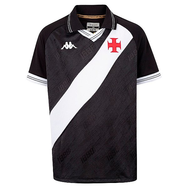 Camisa Kappa Vasco I 25/26 Feminino Preto e Branco