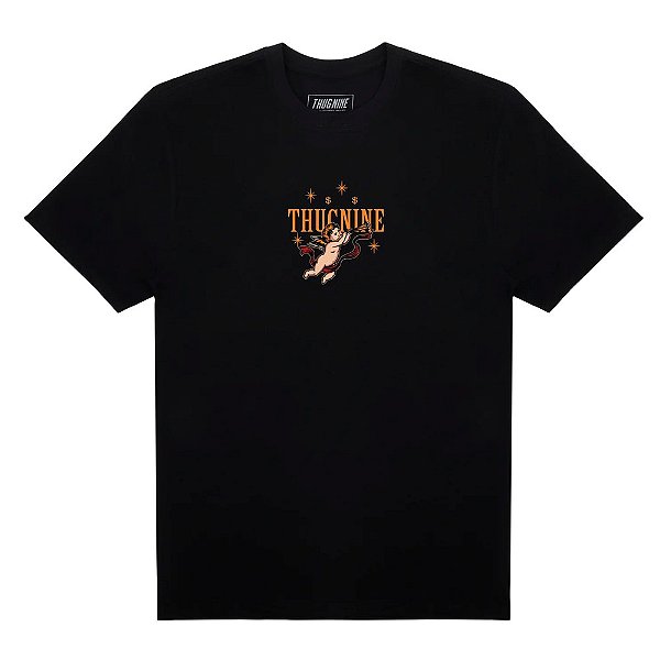 Camisa Thug Nine Lamborghini Masculina Preto e Laranja