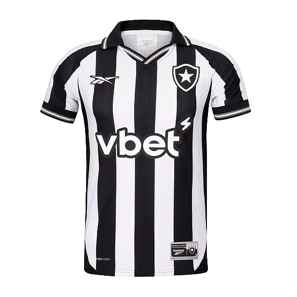Camisa Reebok Botafogo I 25/26 Masculina Branco e Preto