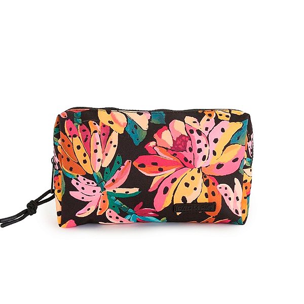 Maxi Necessaire Farm Ora Bolas M Flor de Banana Preto/Rosa/Amarelo