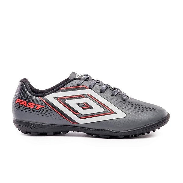 Chuteira Umbro Society Infantil Fast II Grafite, Preto e Branco