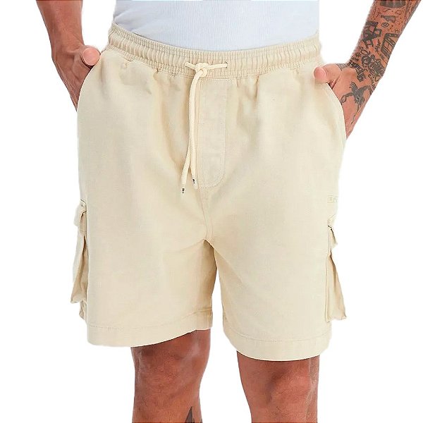 Bermuda Baw Cargo Outline Masculina Bege