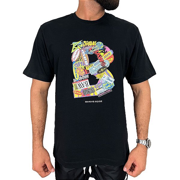 Camisa Baw Regular Sticker Masculina Preto Colors