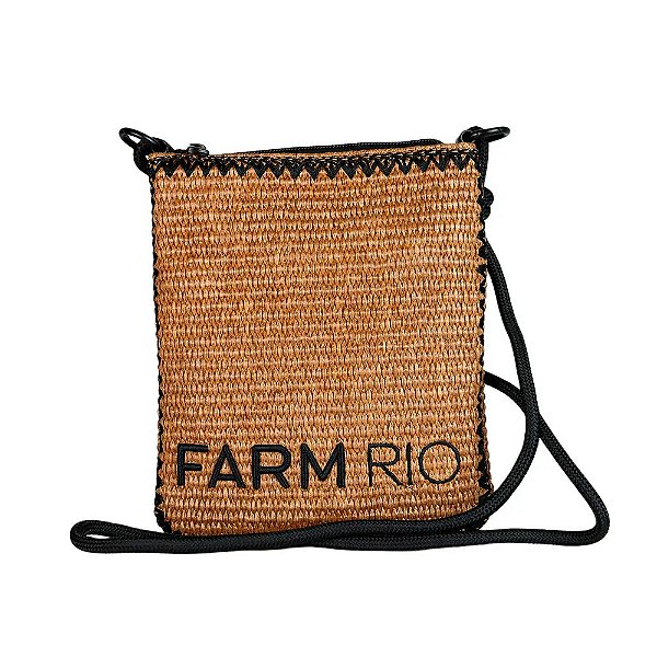 Bolsa Farm Astral Artesanal Marrom e Preto