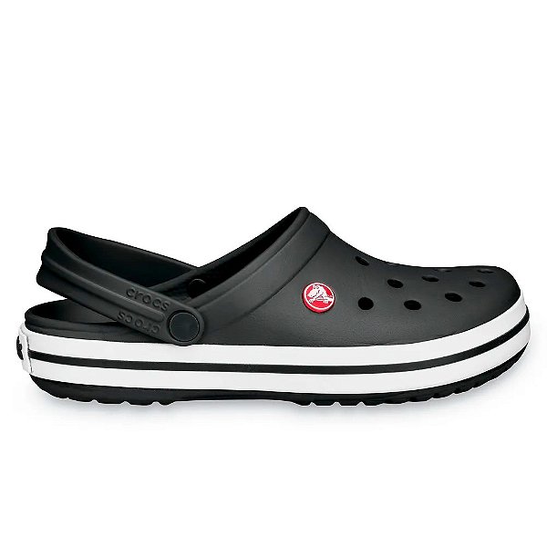 Sandália Crocs Crocband Clog Unissex Preto, Branco e Vermelho