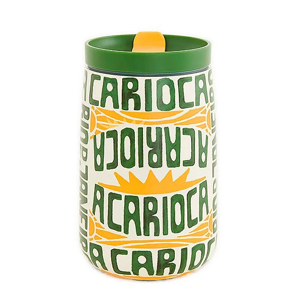 Copo Farm Que Sede 450ml Carioca Off White, Verde e Amarelo
