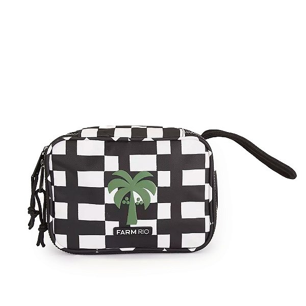 Necessaire Farm Xero Sonho Gráfico Preto/Branco/Verde
