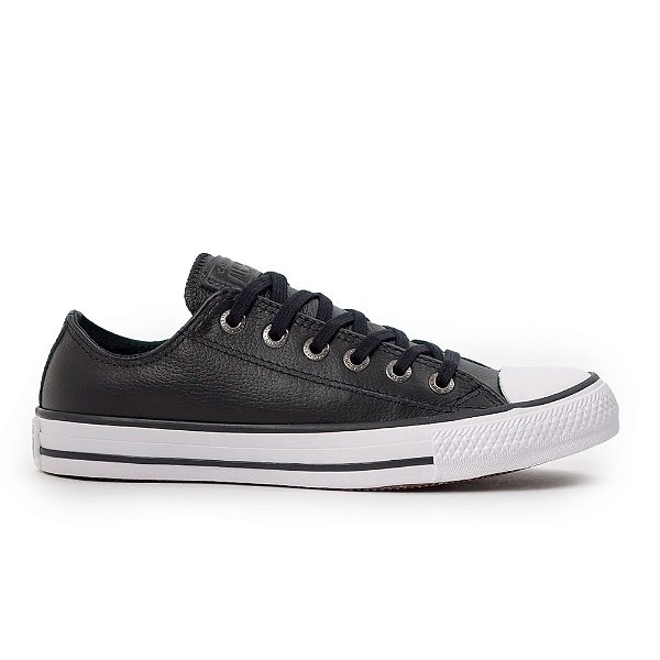 Tênis Converse All Star Chuck Taylor Couro Preto/Branco